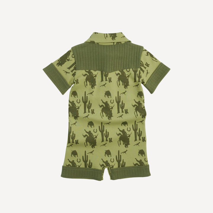 short sleeve cowboy shortie | olive cowboy | organic cotton interlock