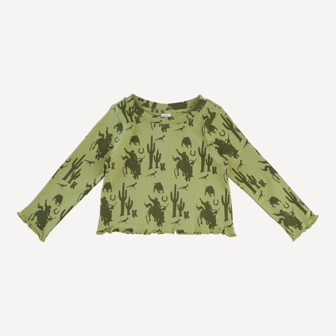 long sleeve jade set | olive cowboy | organic cotton interlock