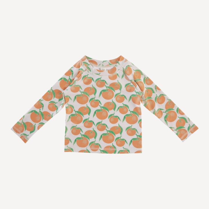 long sleeve rash guard tee | orange clementine | swim
