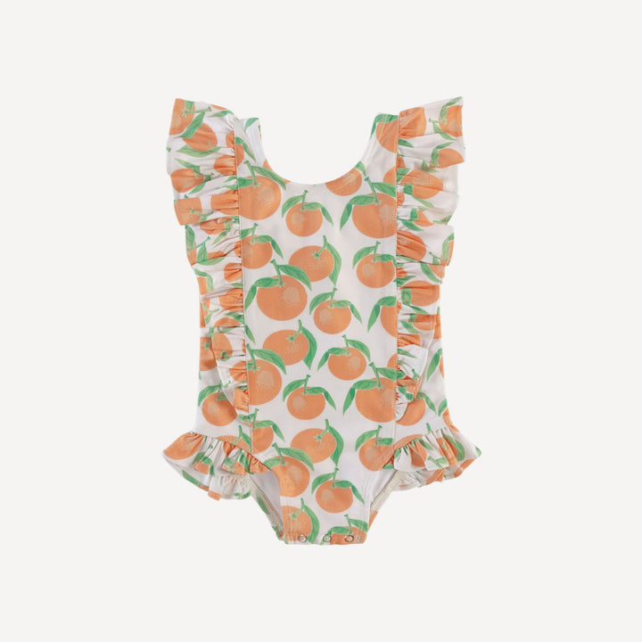 side ruffle tank swimsuit | orange clementine | swim