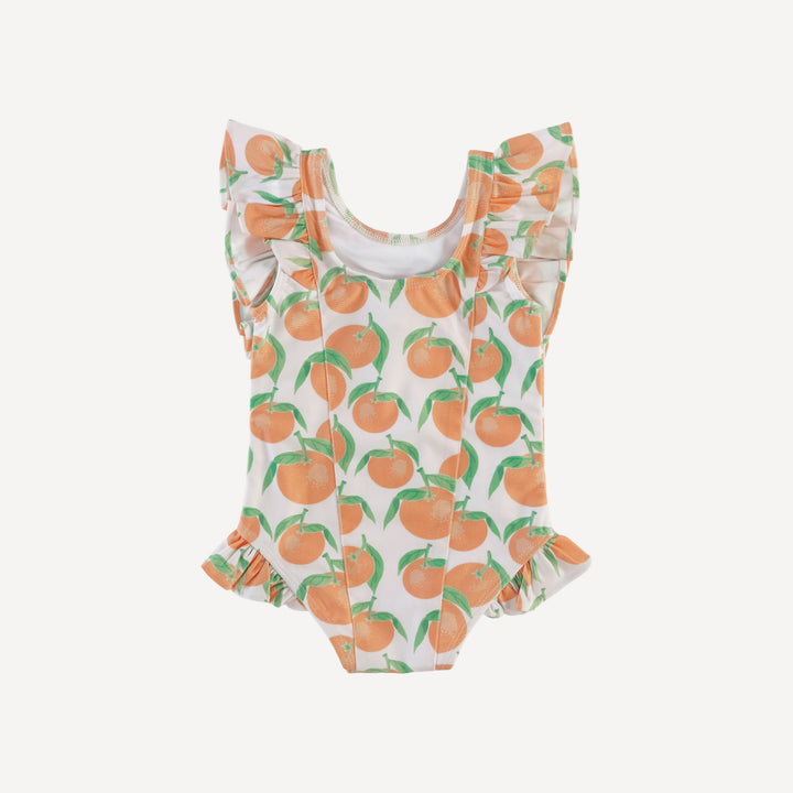 side ruffle tank swimsuit | orange clementine | swim