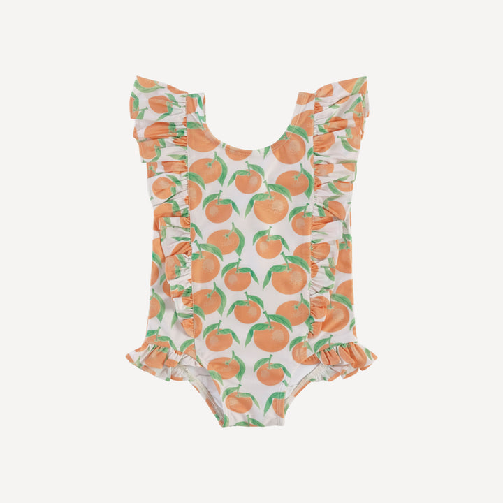 side ruffle tank swimsuit | orange clementine | swim