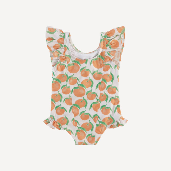 side ruffle tank swimsuit | orange clementine | swim