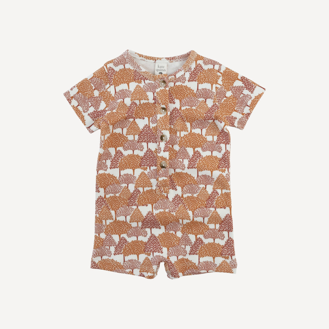 short sleeve union shortie | orange forest | organic cotton interlock