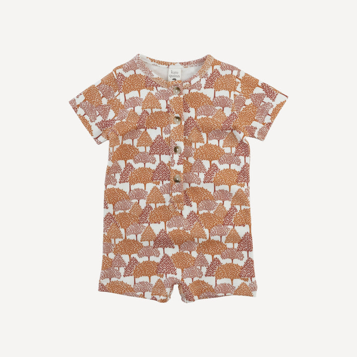 short sleeve union shortie | orange forest | organic cotton interlock