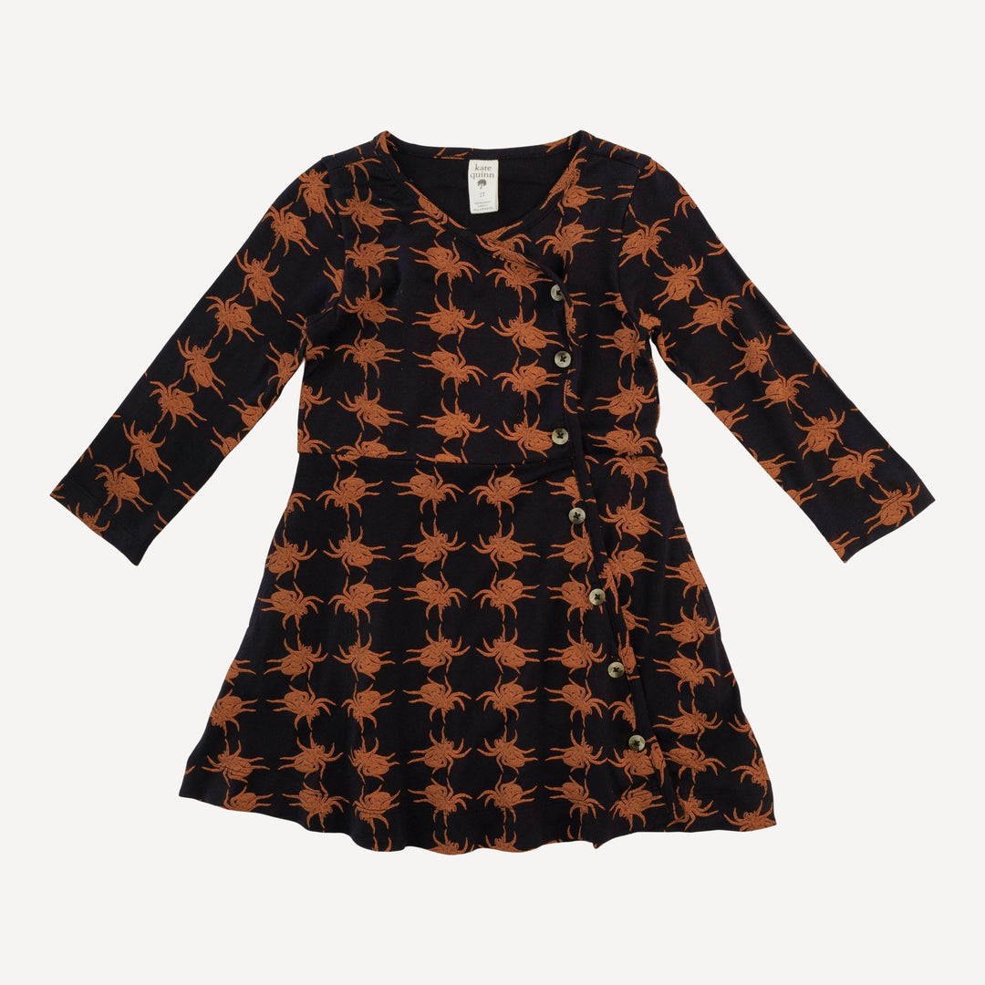 long sleeve wrap dress | orange spider | bamboo