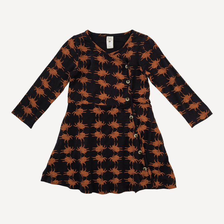 long sleeve wrap dress | orange spider | bamboo