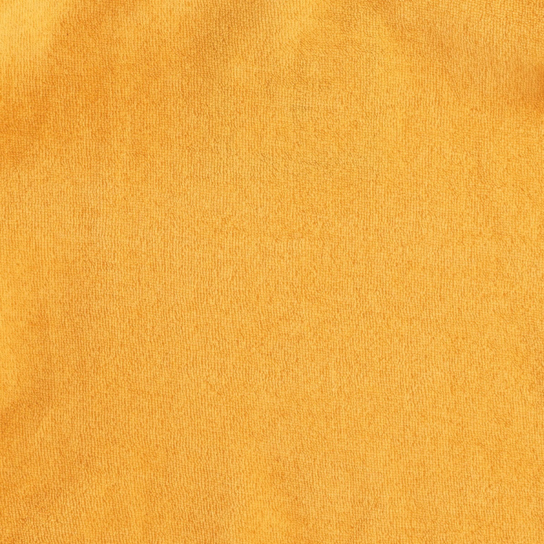 off shoulder ruffle dress | orange | organic cotton terry