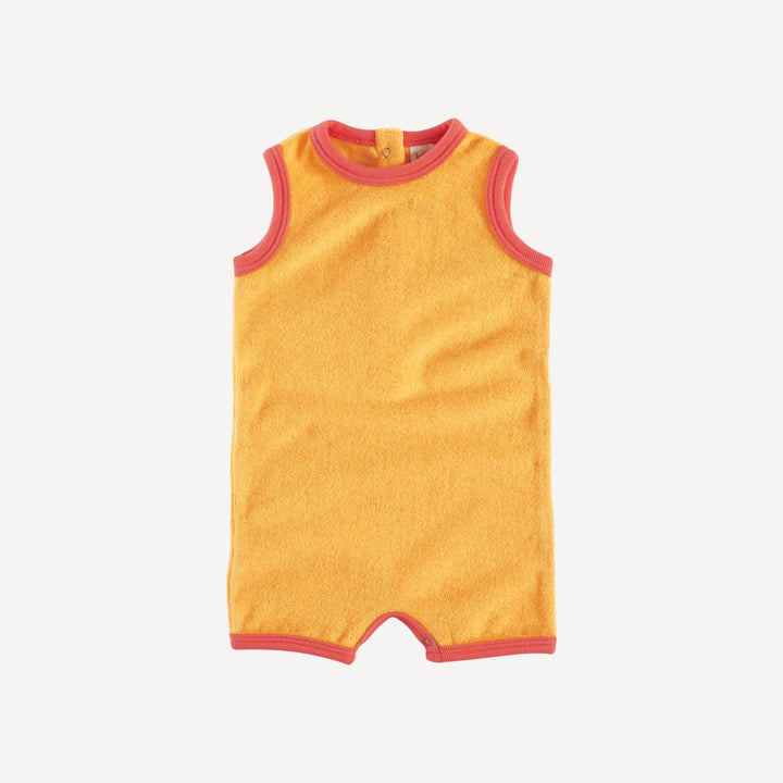 sleeveless ringer shortie | orange | organic cotton terry