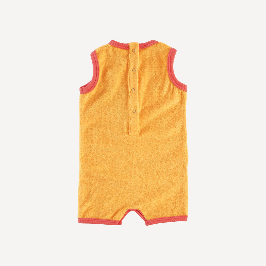 sleeveless ringer shortie | orange | organic cotton terry