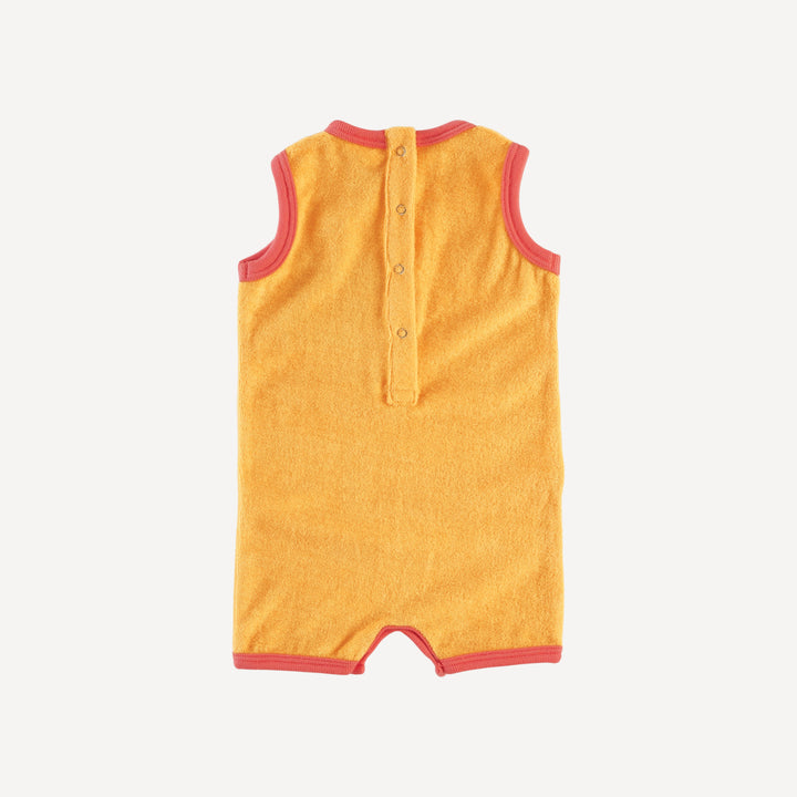 sleeveless ringer shortie | orange | organic cotton terry