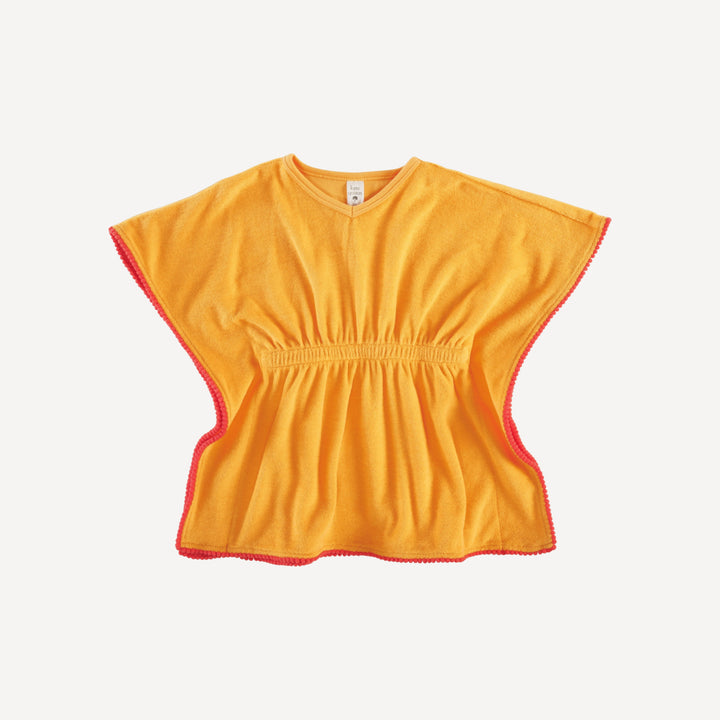poncho coverup | orange | organic cotton terry
