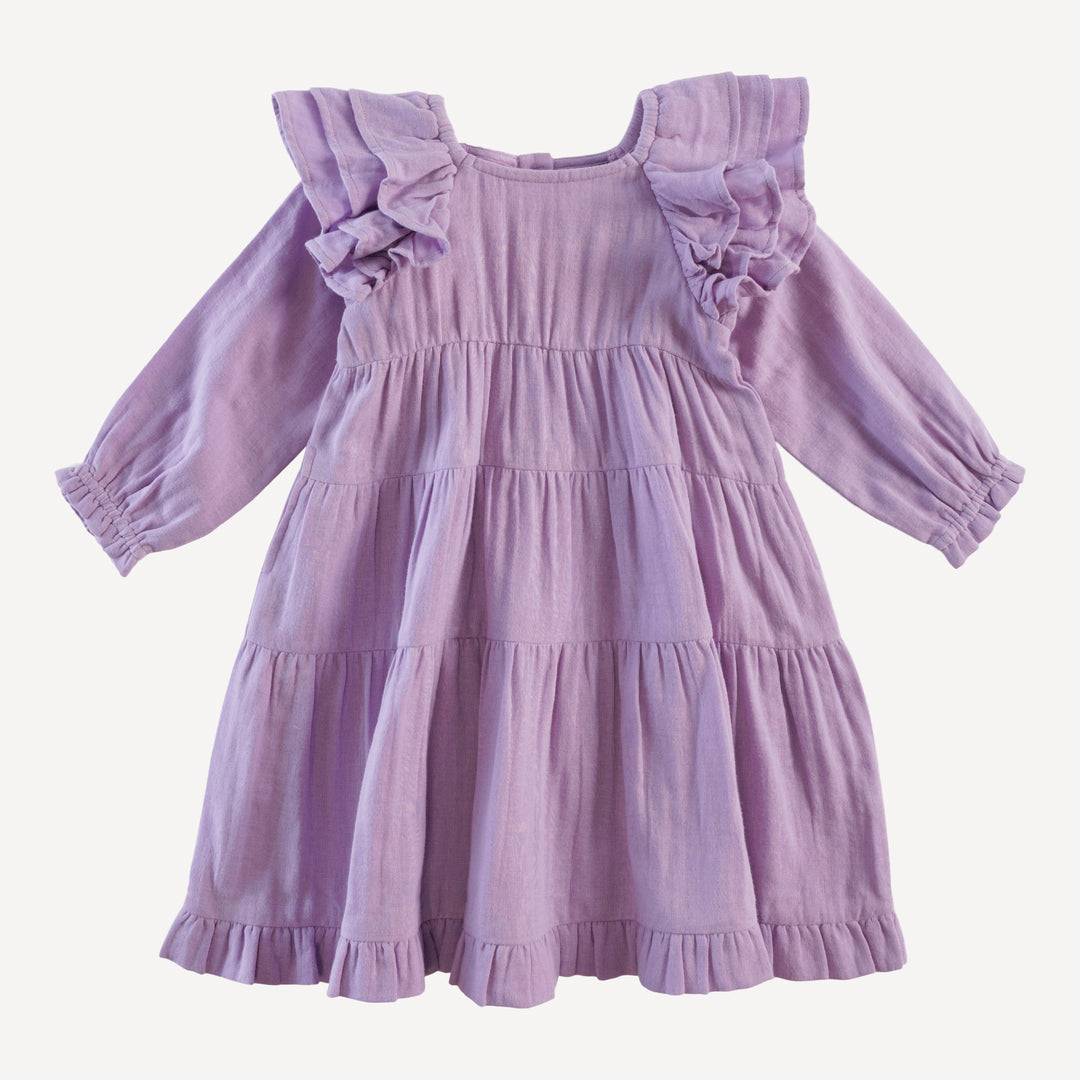 long sleeve angelica dress | orchid bloom | organic cotton gauze