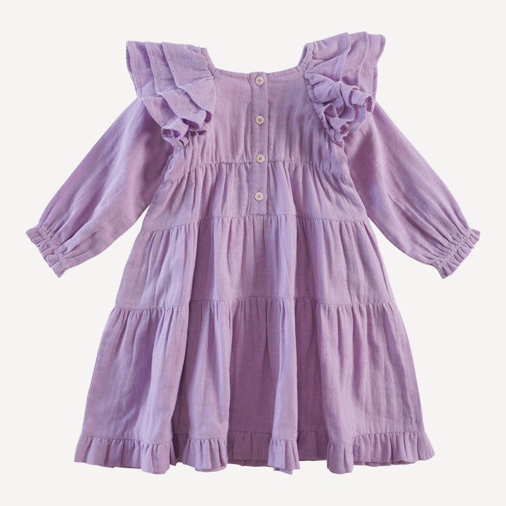 long sleeve angelica dress | orchid bloom | organic cotton gauze