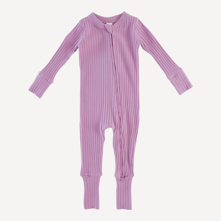 long sleeve convertible zippy pj | orchid | organic cotton wide rib