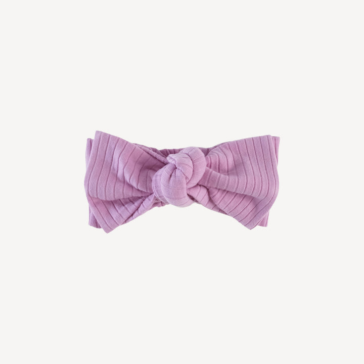 large bow elastic headband | orchid | organic cotton wide rib