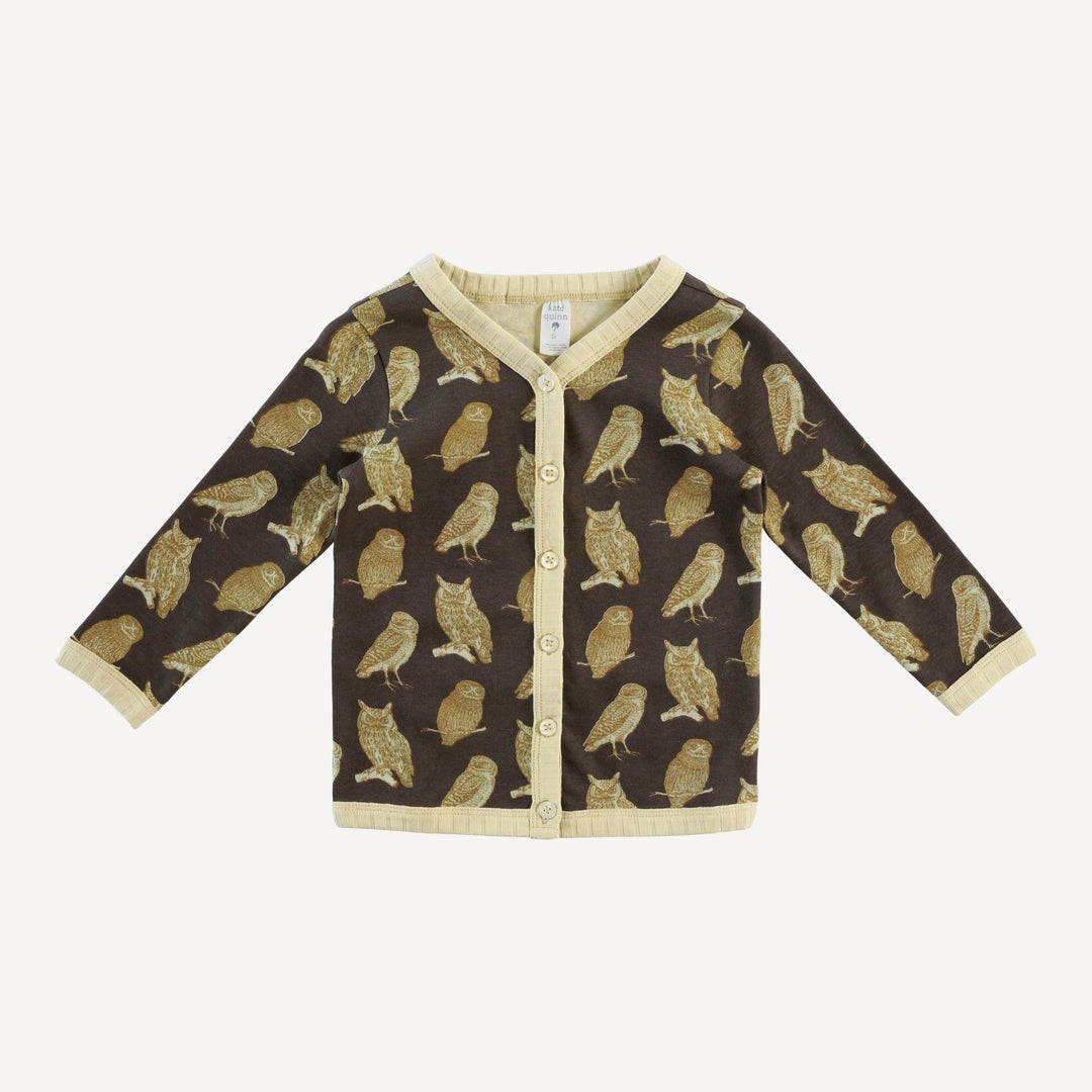 ketti cardigan | owl friends | organic cotton interlock