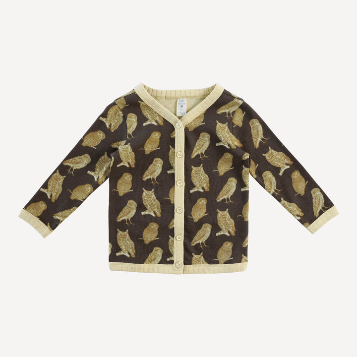 ketti cardigan | owl friends | organic cotton interlock