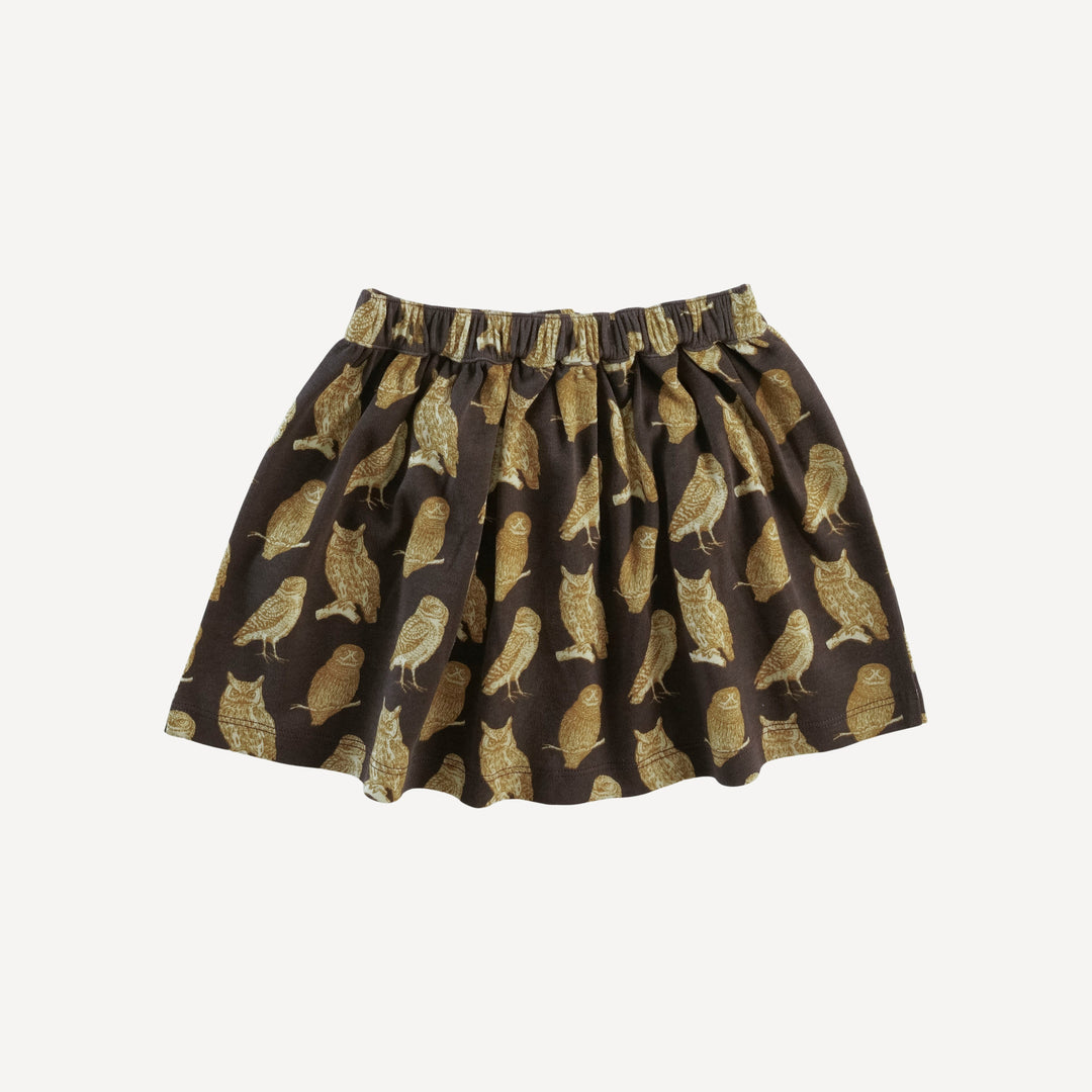 button skirt | owl friends | organic cotton interlock