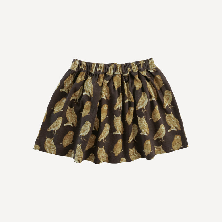 button skirt | owl friends | organic cotton interlock