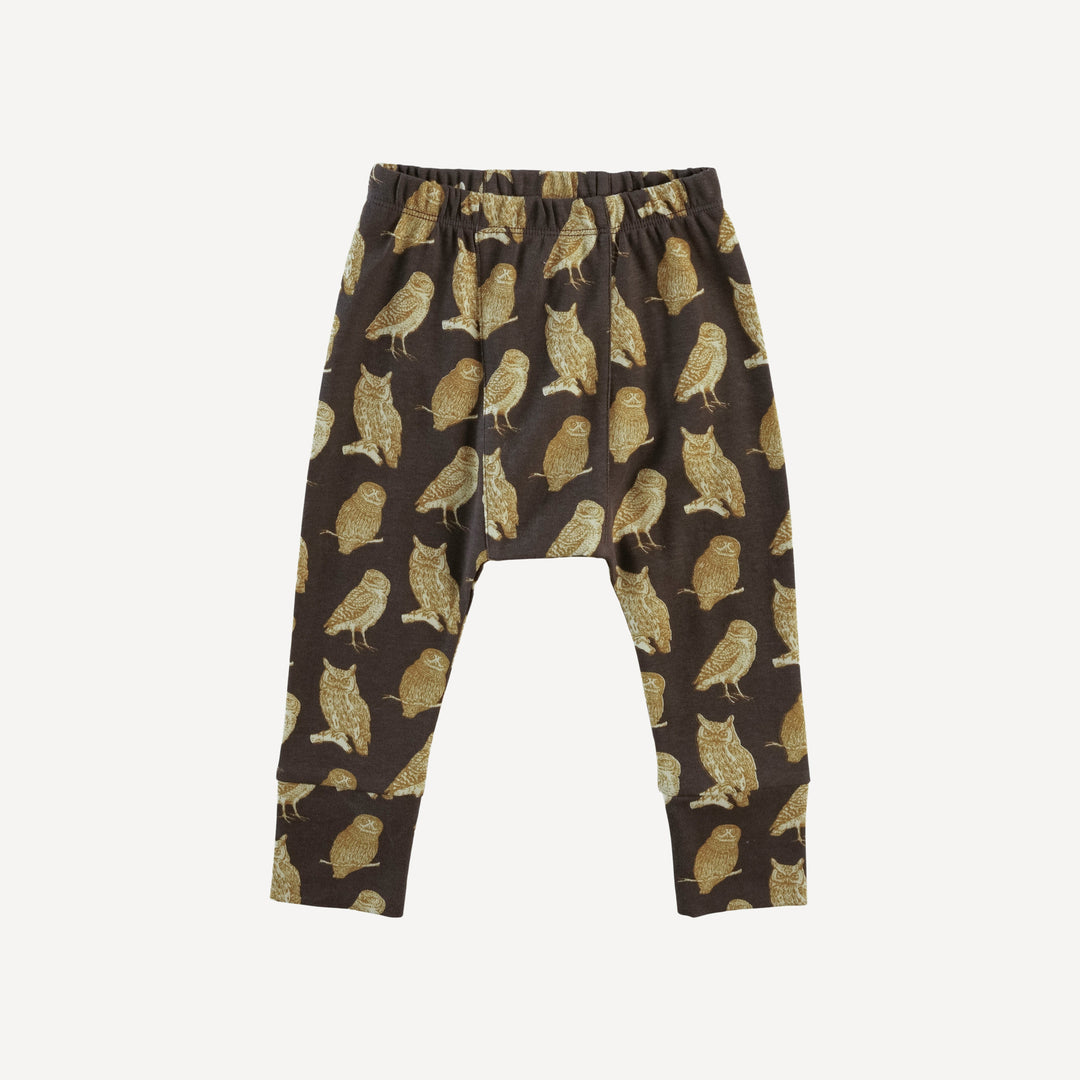 classic panda pant | owl friends | organic cotton interlock
