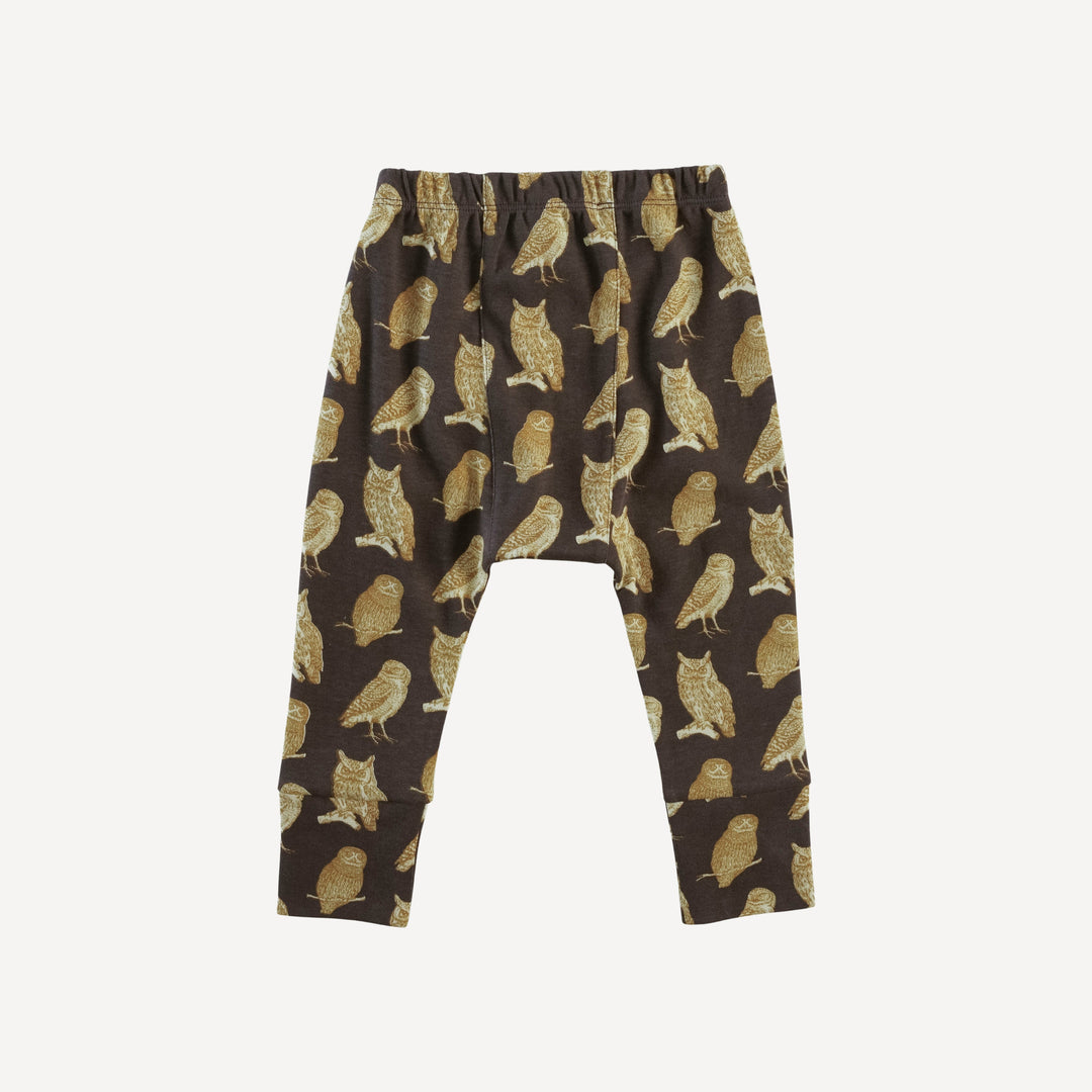 classic panda pant | owl friends | organic cotton interlock