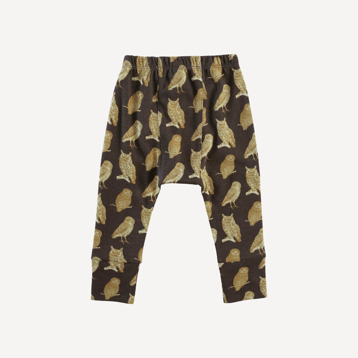 classic panda pant | owl friends | organic cotton interlock