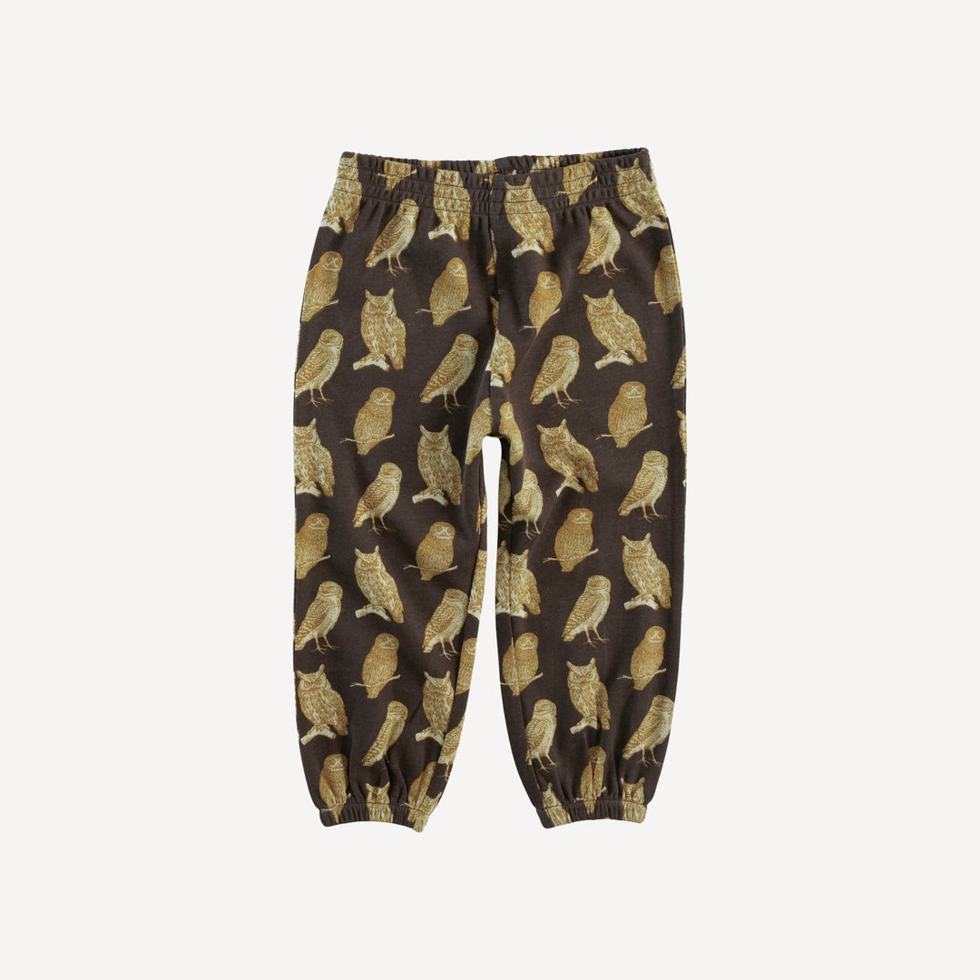 long sleeve hooded relaxed jogger set | owl friends | organic cotton interlock