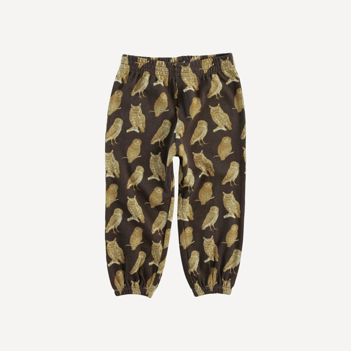 long sleeve hooded relaxed jogger set | owl friends | organic cotton interlock
