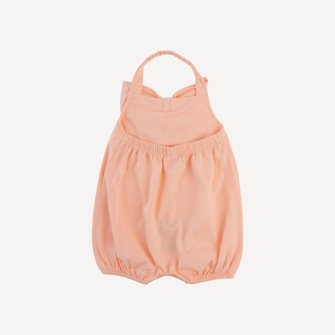 halter bow bubble | pale peach | organic cotton jersey