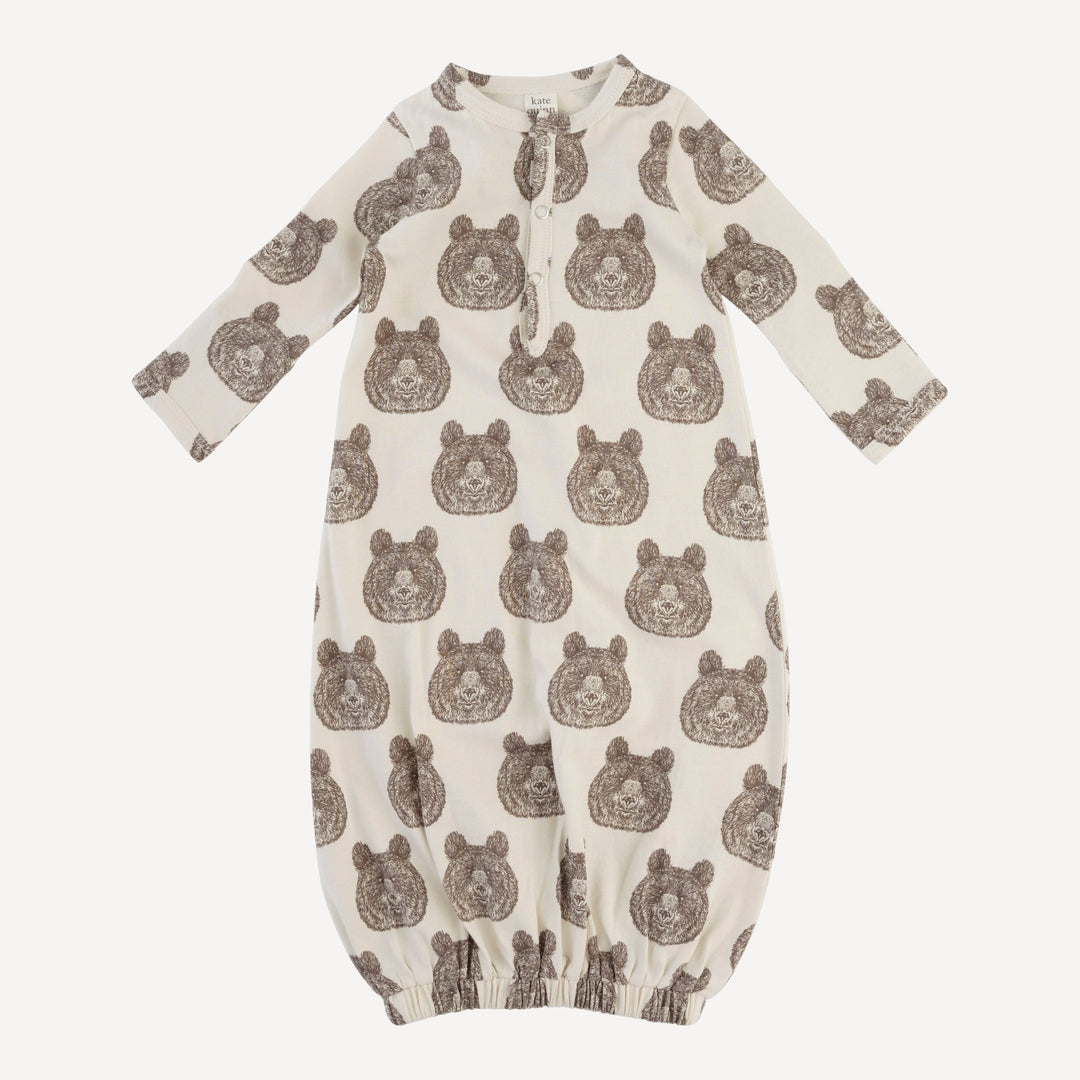 long sleeve classic infant sacque | papa bear | organic cotton jersey