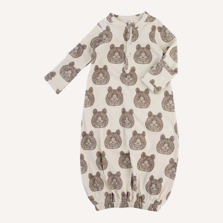 long sleeve classic infant sacque | papa bear | organic cotton jersey