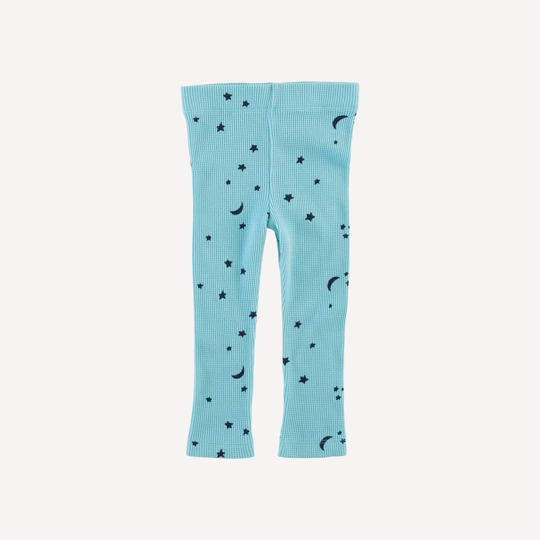 classic skinny legging | peace blue stars & moon | organic cotton thermal