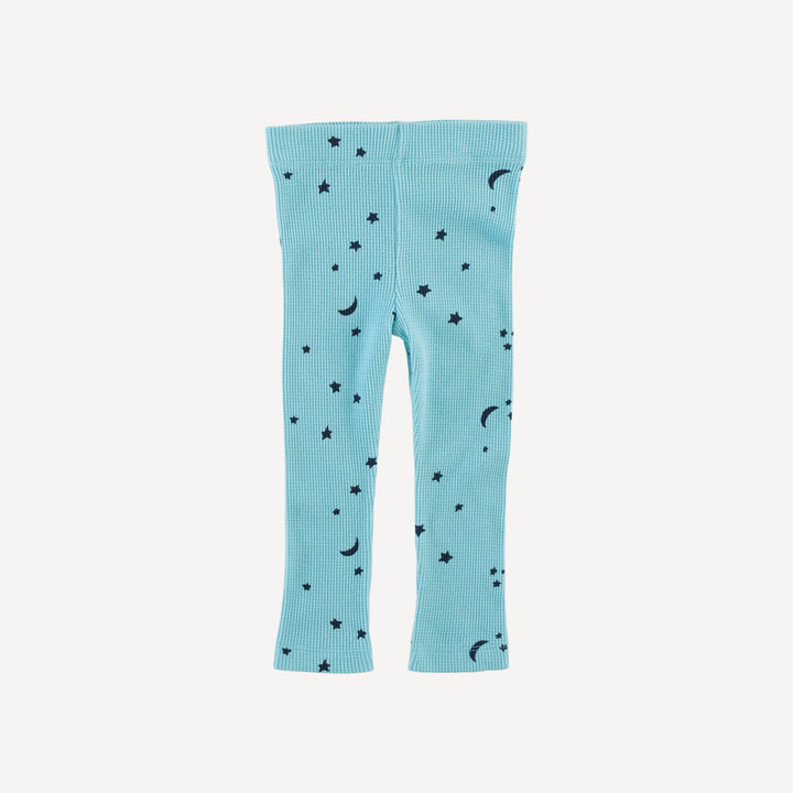 classic skinny legging | peace blue stars & moon | organic cotton thermal