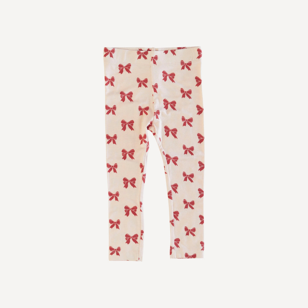 classic skinny legging | peach bows | bamboo