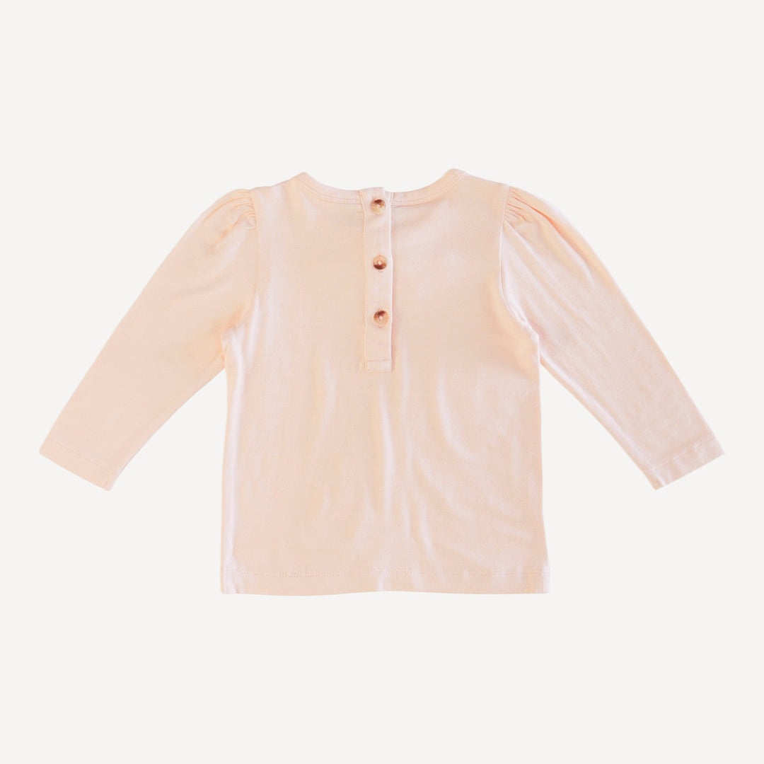 long sleeve bow top | peach cream | bamboo