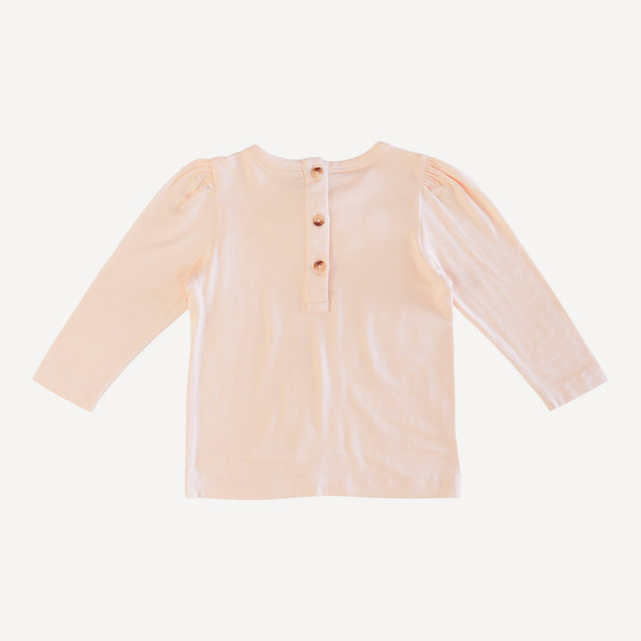 long sleeve bow top | peach cream | bamboo