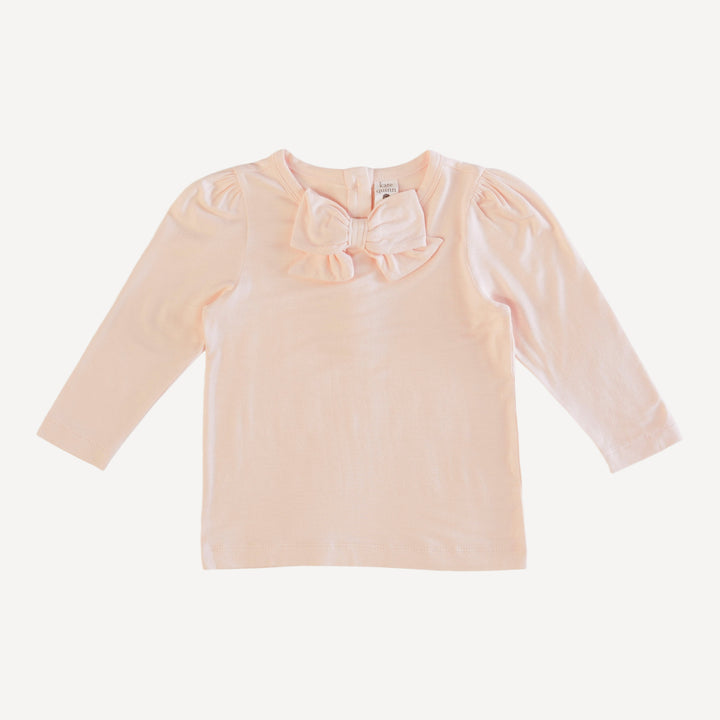 long sleeve bow top | peach cream | bamboo