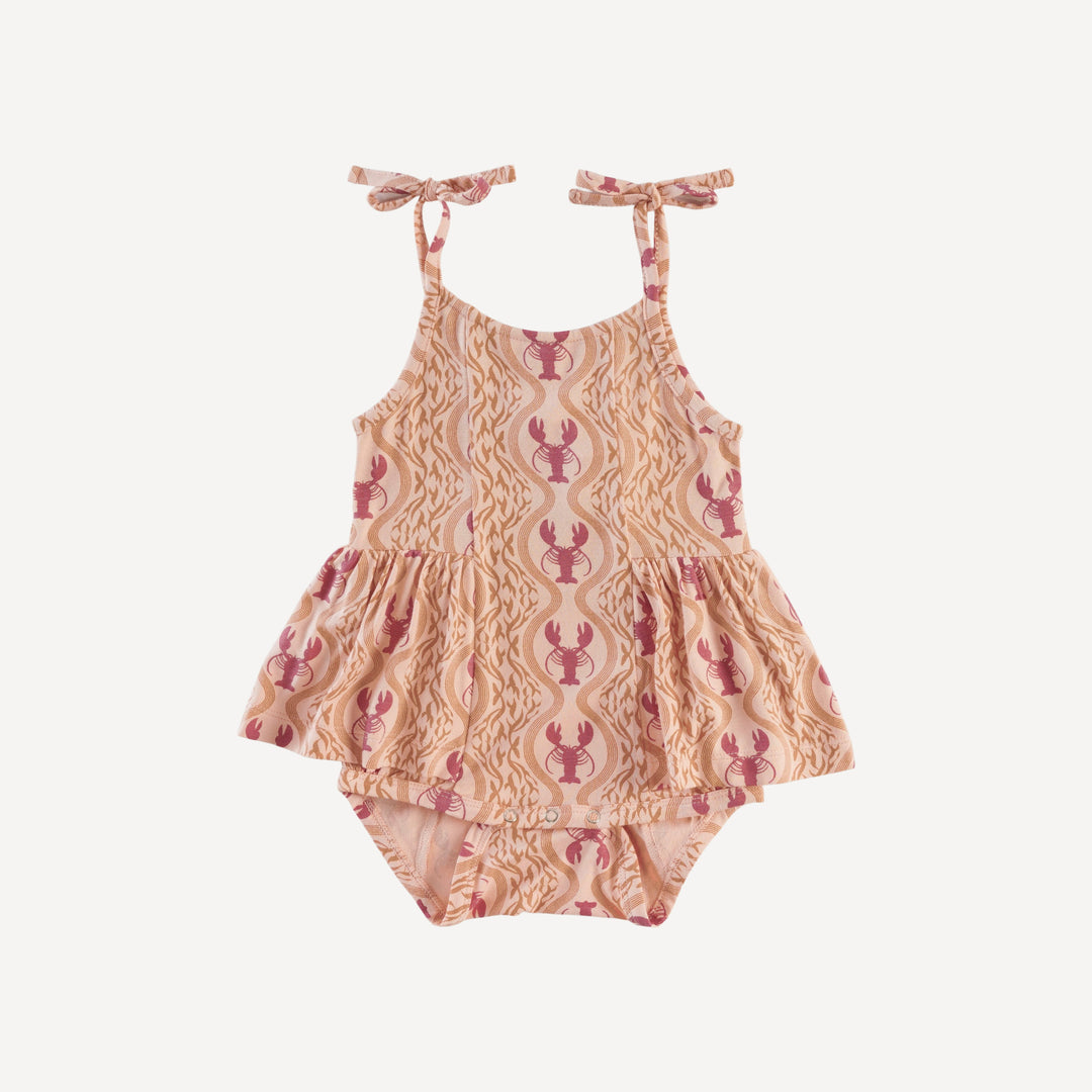 spaghetti tie ballerina bubble | peach lobster baroque | bamboo
