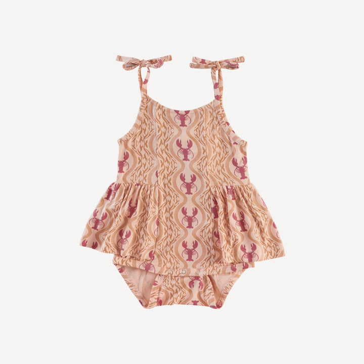 spaghetti tie ballerina bubble | peach lobster baroque | bamboo