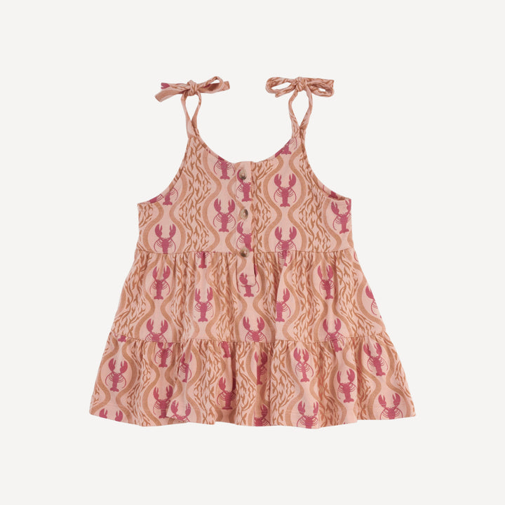 spaghetti tie henley prairie top + cropped legging set | peach lobster baroque | bamboo