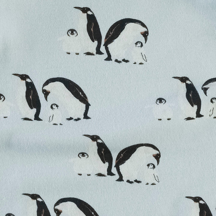 long sleeve henley play set | penguin family | organic cotton interlock
