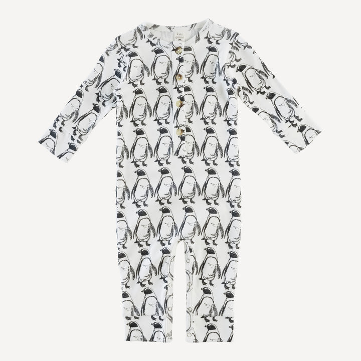 long sleeve sport union suit | penguin | organic cotton single rib