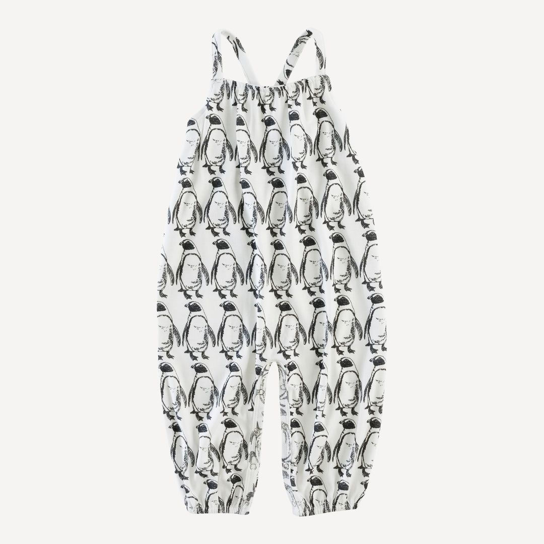 cross back spaghetti strap bubble jumpsuit | penguin | organic cotton single rib