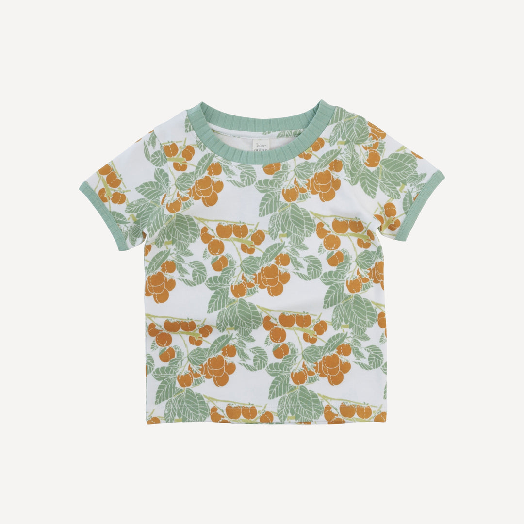 short sleeve ringer tee | persimmon | organic cotton interlock