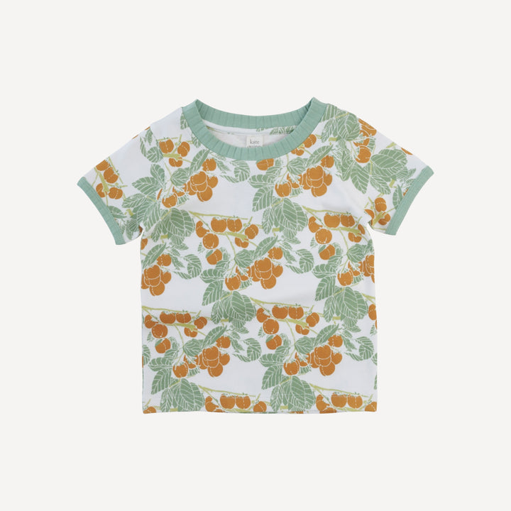 short sleeve ringer tee | persimmon | organic cotton interlock