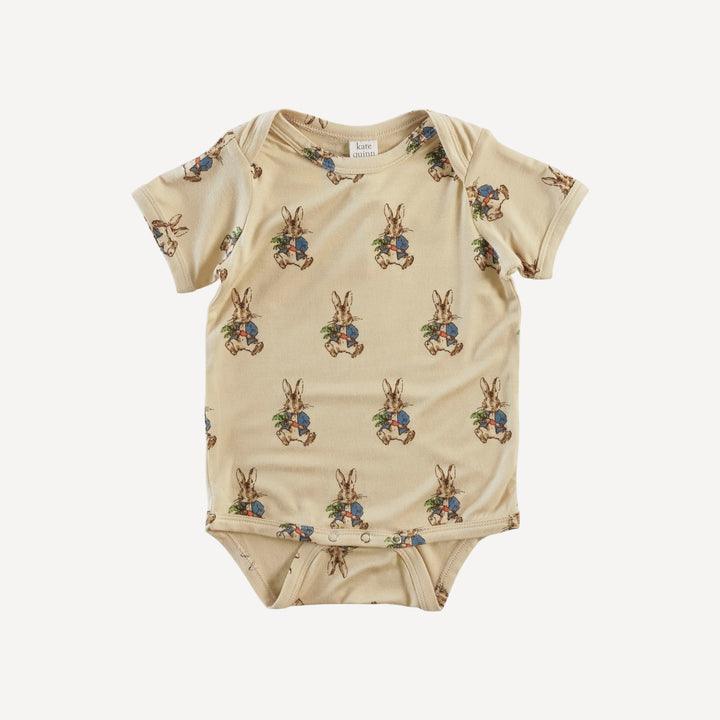 short sleeve lap neck bodysuit | peter rabbit | bamboo