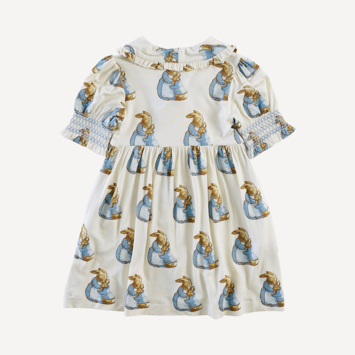 half sleeve ruffle shawl collar babydoll dress | peter rabbit & mom | bamboo