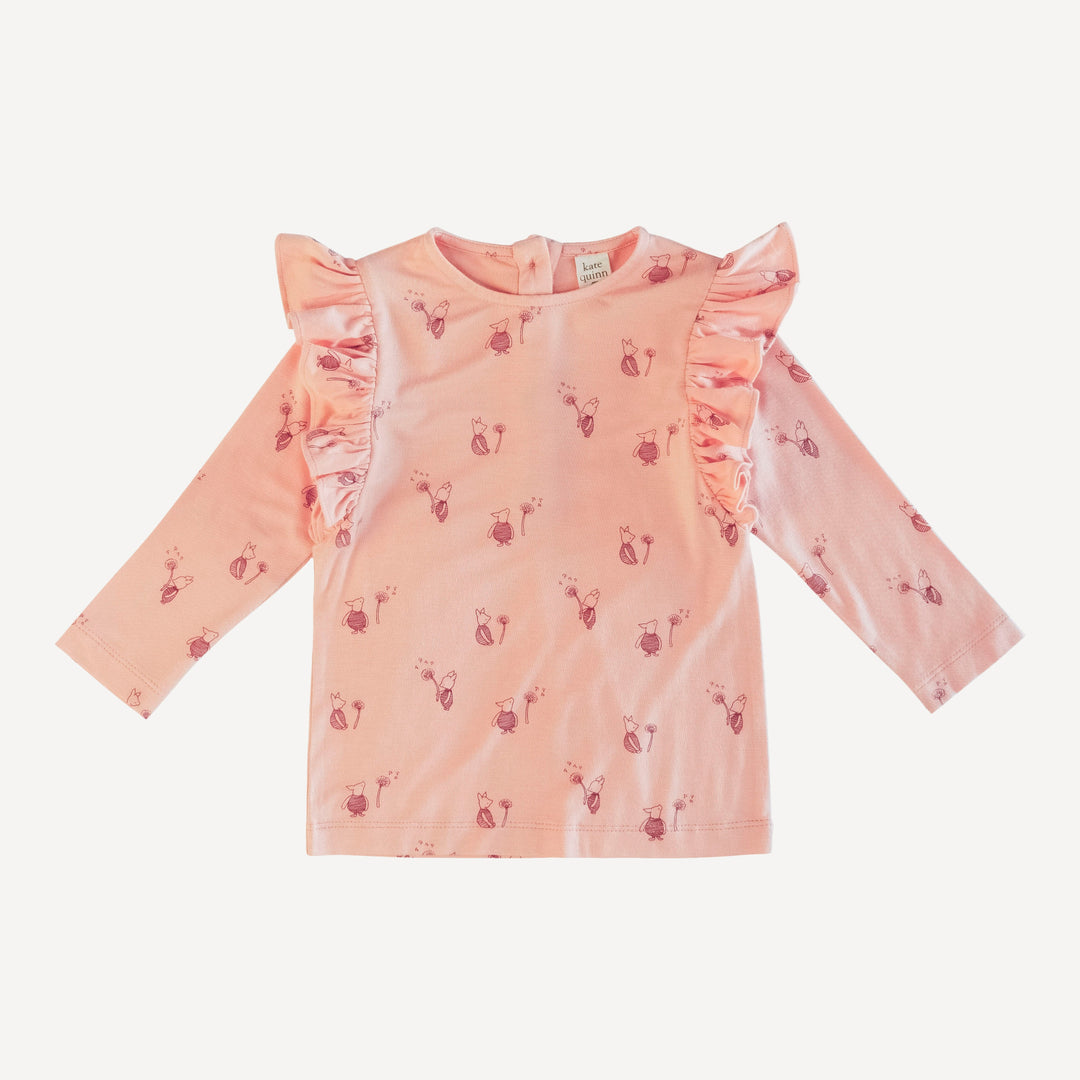 long flutter sleeve tee | piglet | bamboo