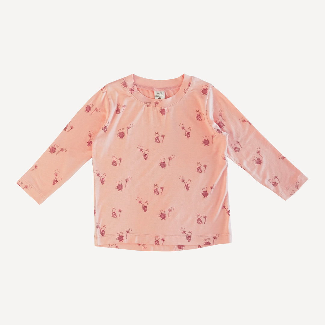 long sleeve essential boxy tee | piglet | bamboo